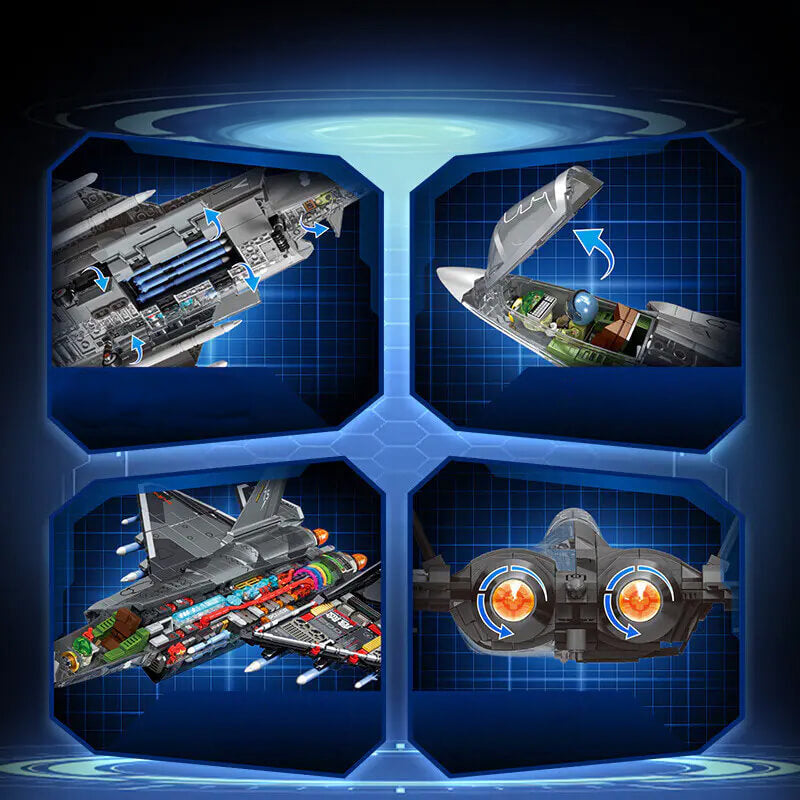 Transparent J-35 Tactical Jet 1322Pcs-3