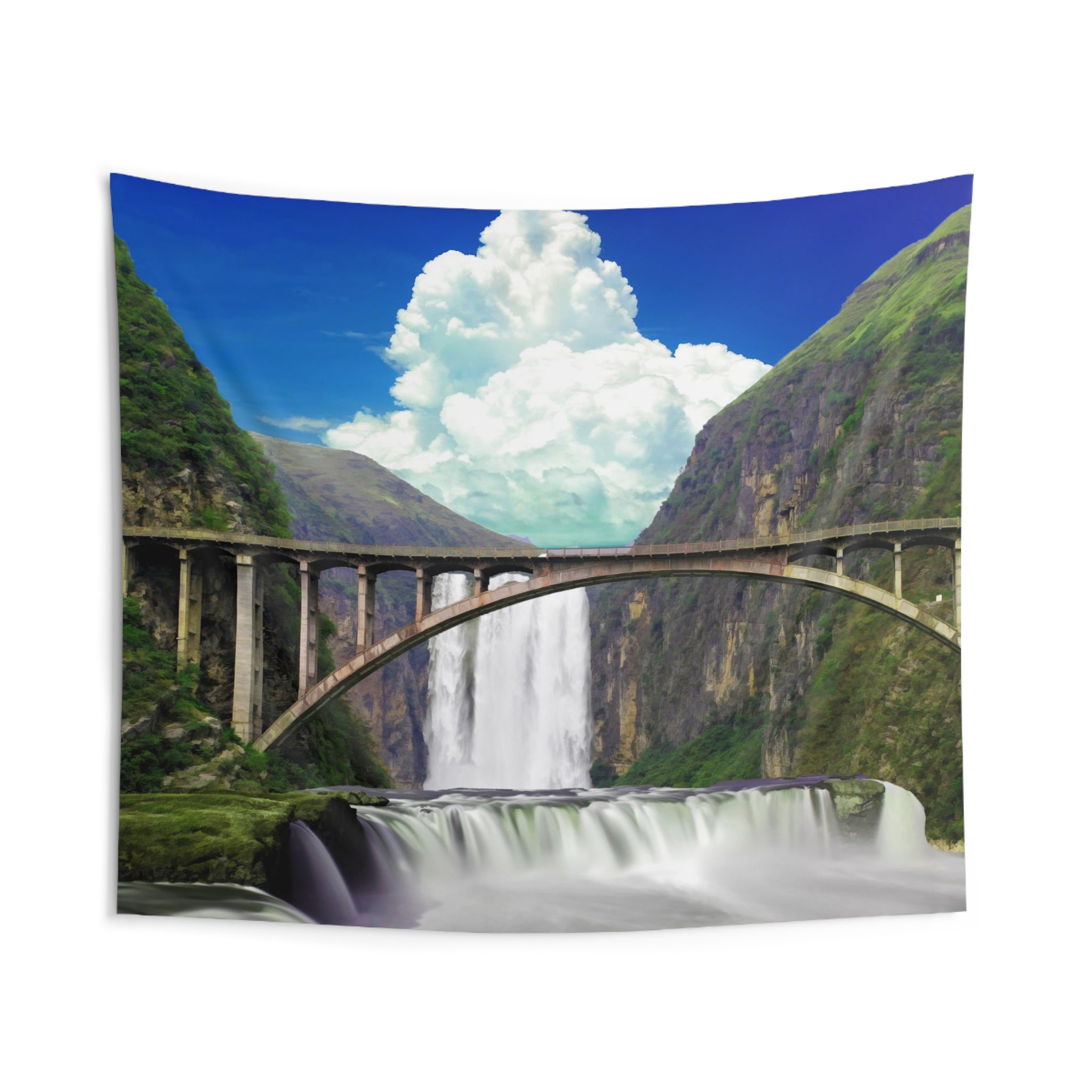 Waterfall over Bridge Tapestry-1
