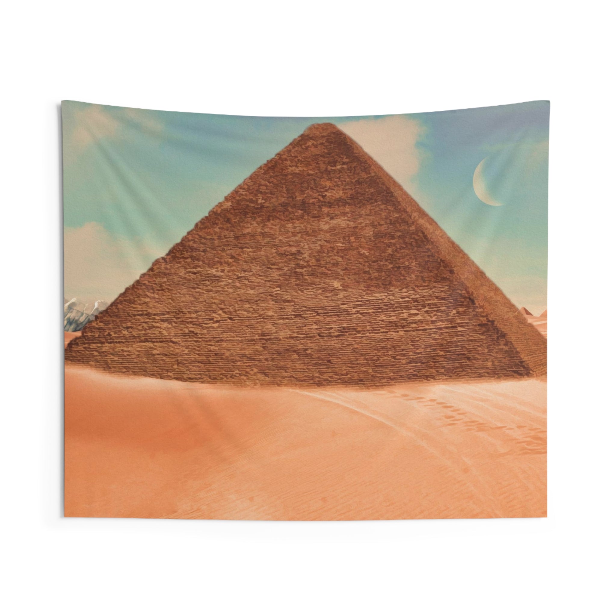 Brown Pyramid Moon Tapestry-0