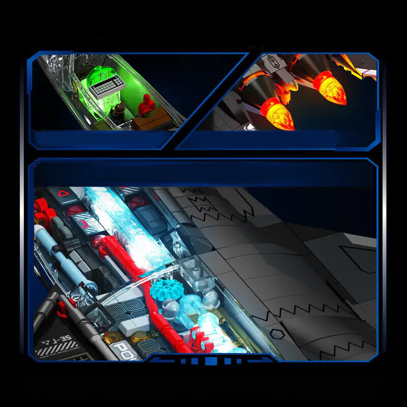 Transparent J-35 Tactical Jet 1322Pcs-4