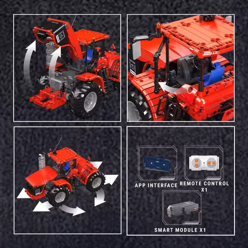 Remote Controlled Red Tractor 1299Pcs-4