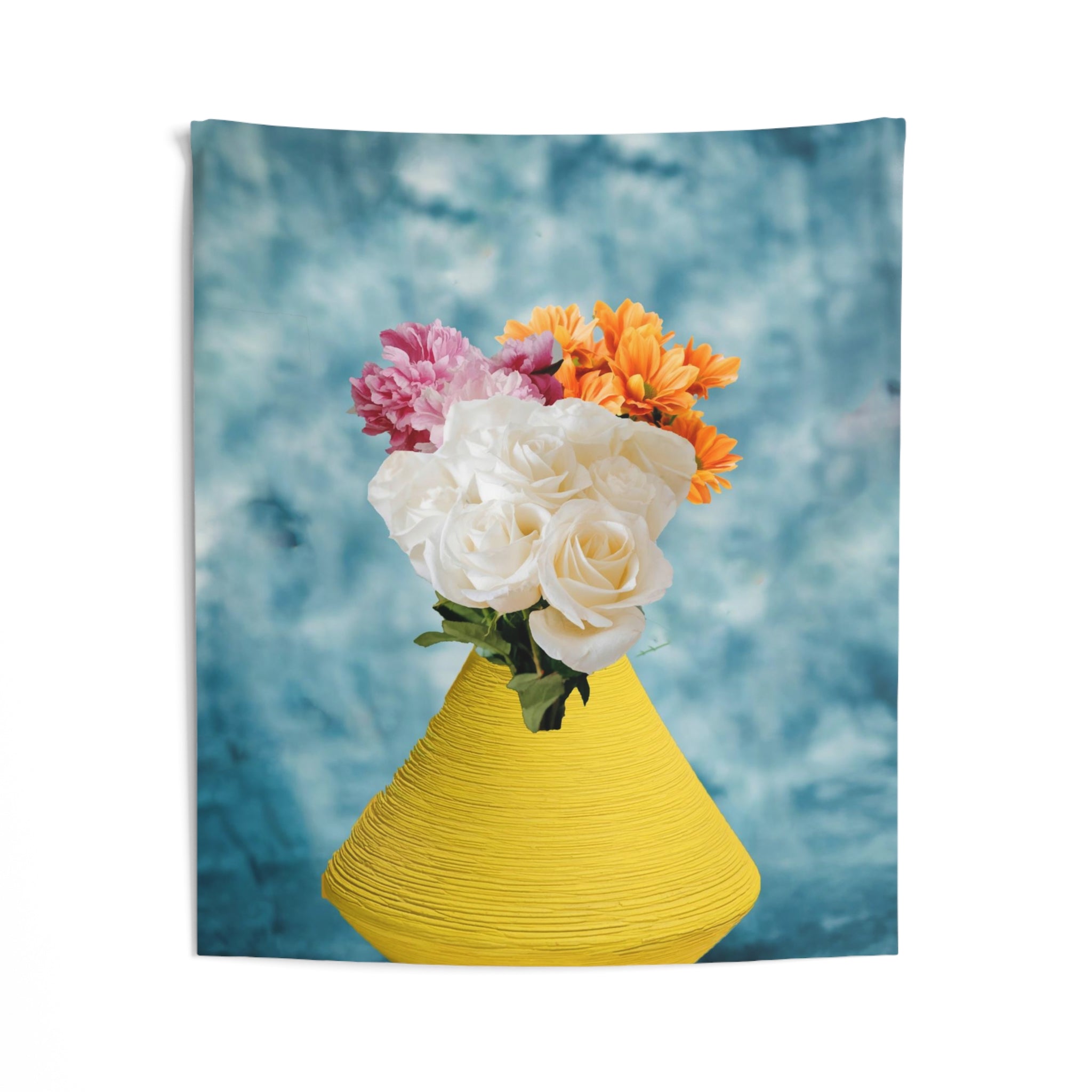Yellow Flower Vase Tapestry-1