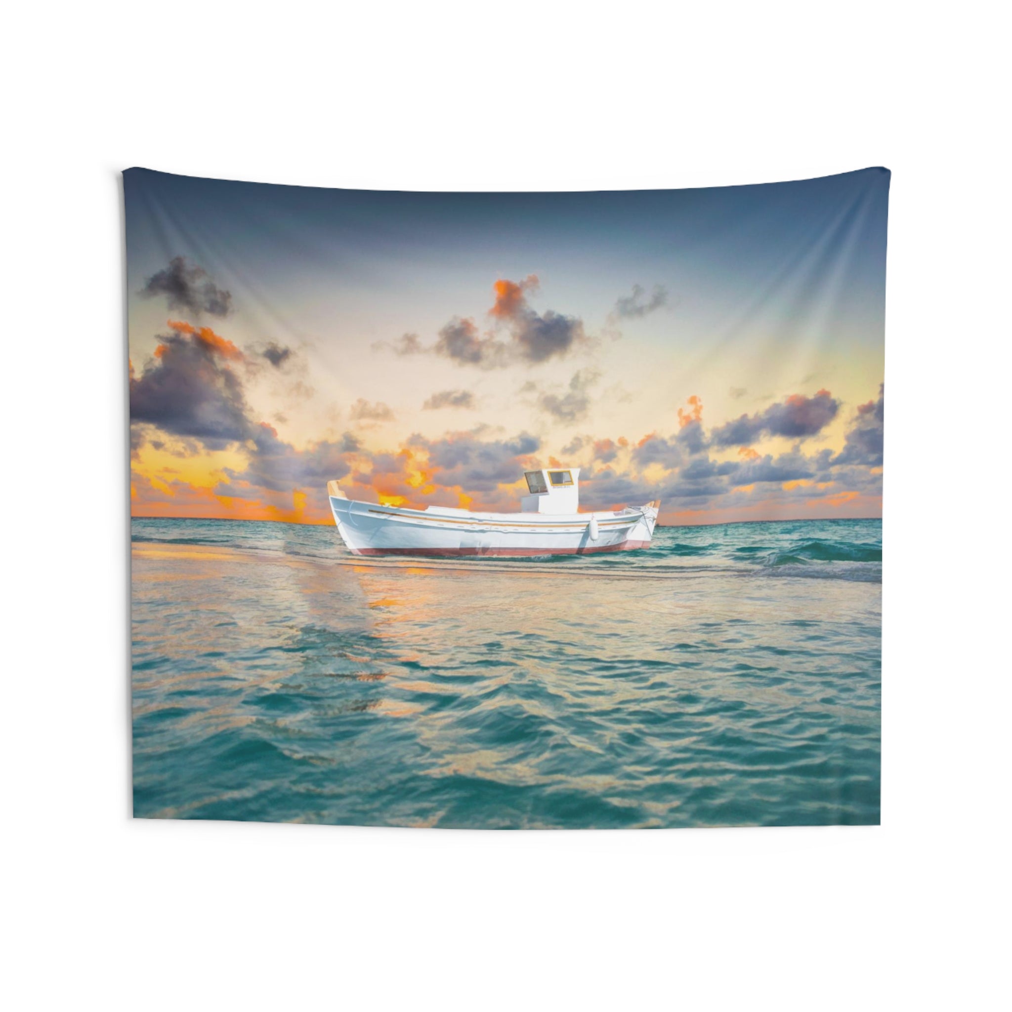 White Boat Tapestry-3