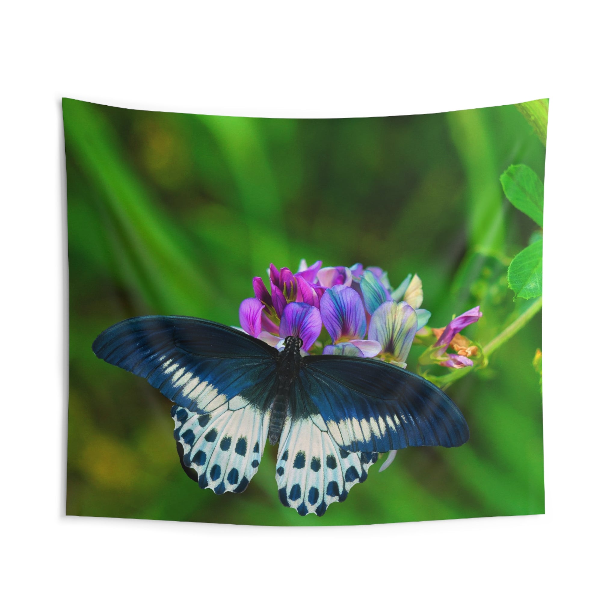 Butterfly On Flower Tapestry-1