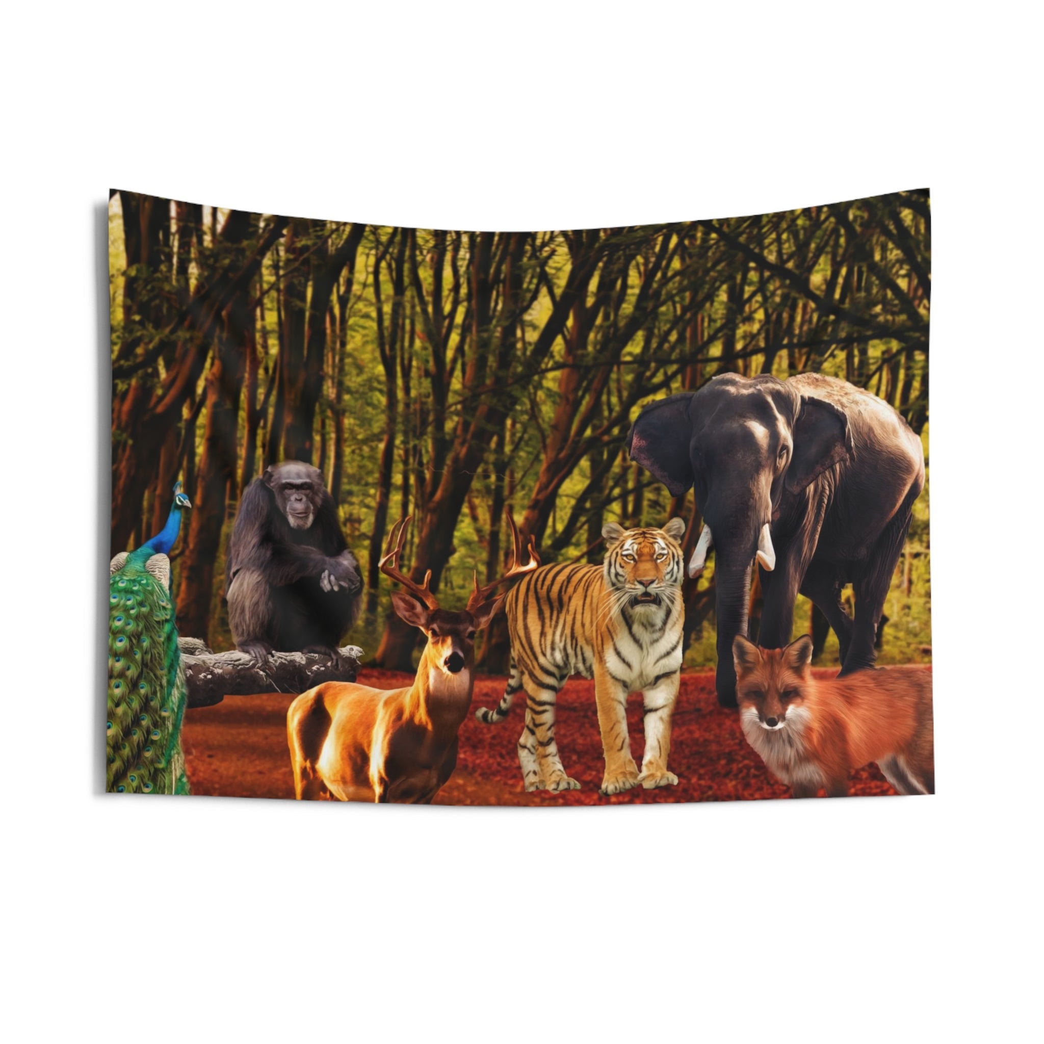 Peacock Animal Group Tapestry-2