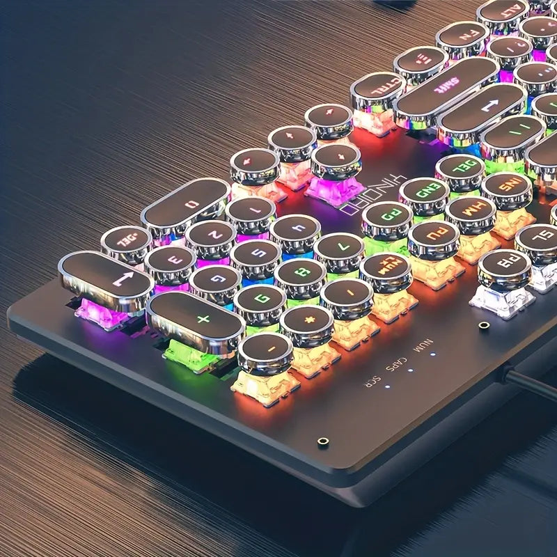 Caller Mechanical Keyboard - 104 Keys, Green Axis, Backlit, Wired USB, Black [Green Axis]-2