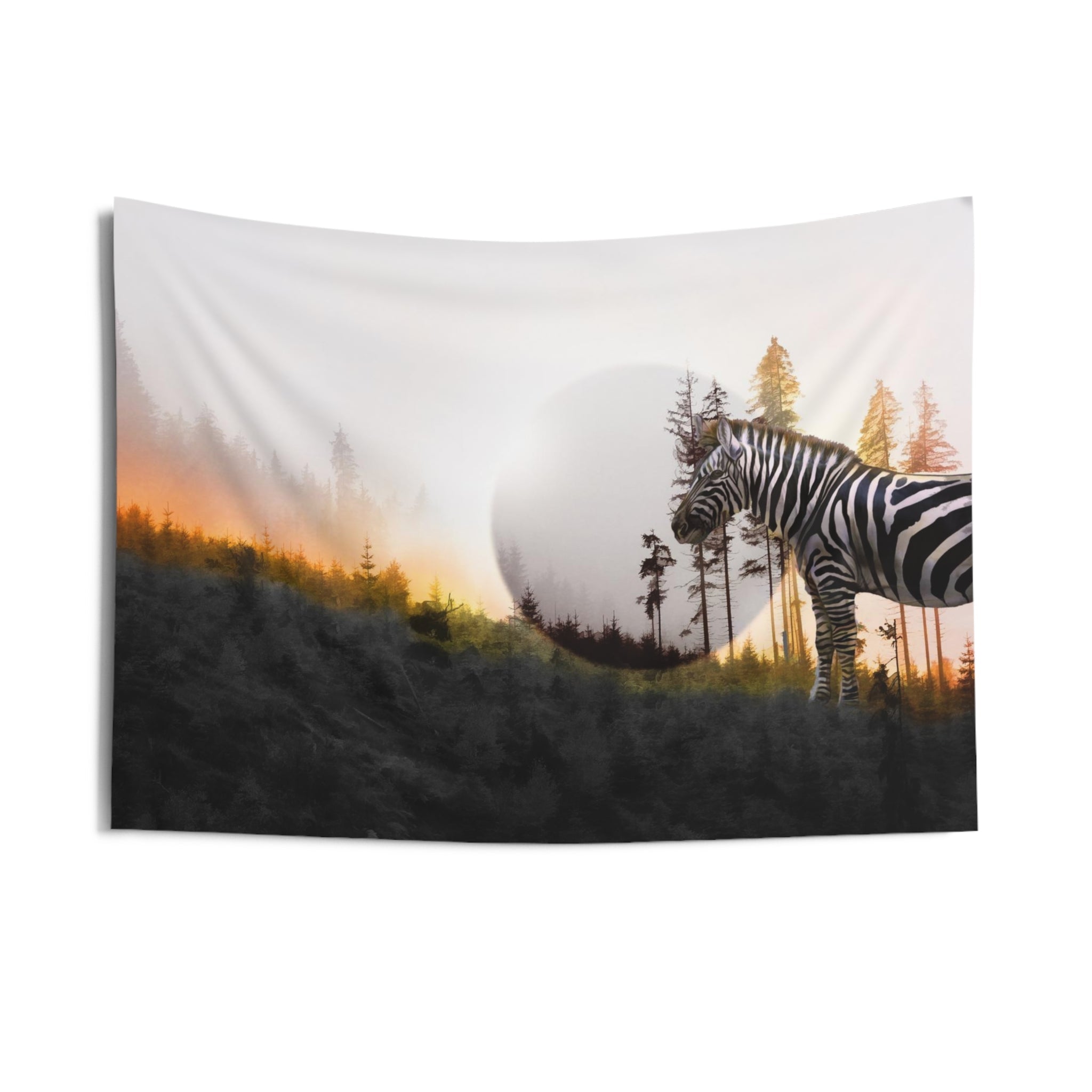 Zebra Moon Tapestry-2
