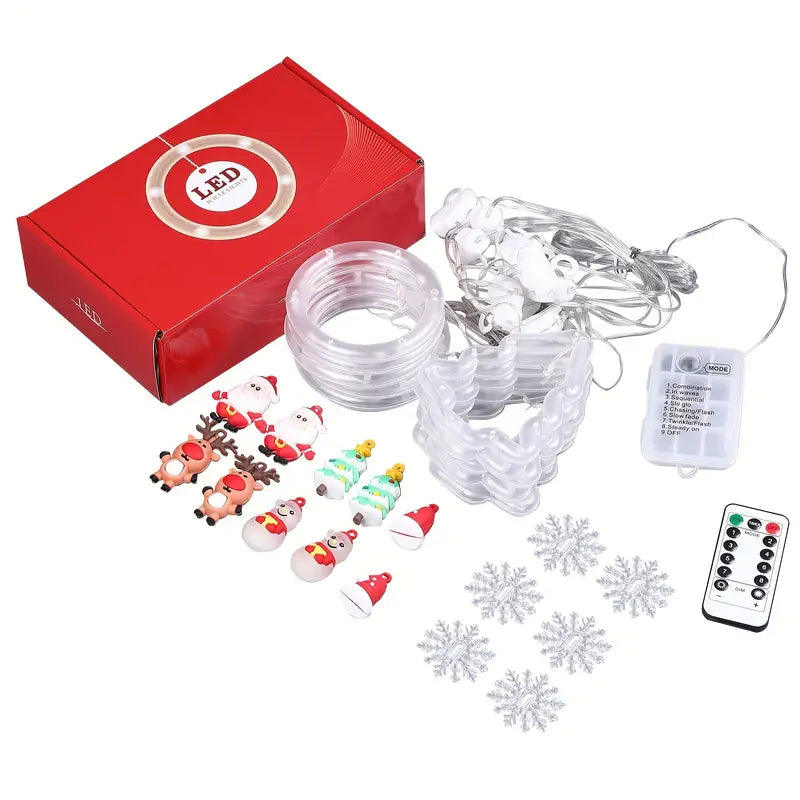 Starry Splendor: Festive Christmas Curtain Lights-0