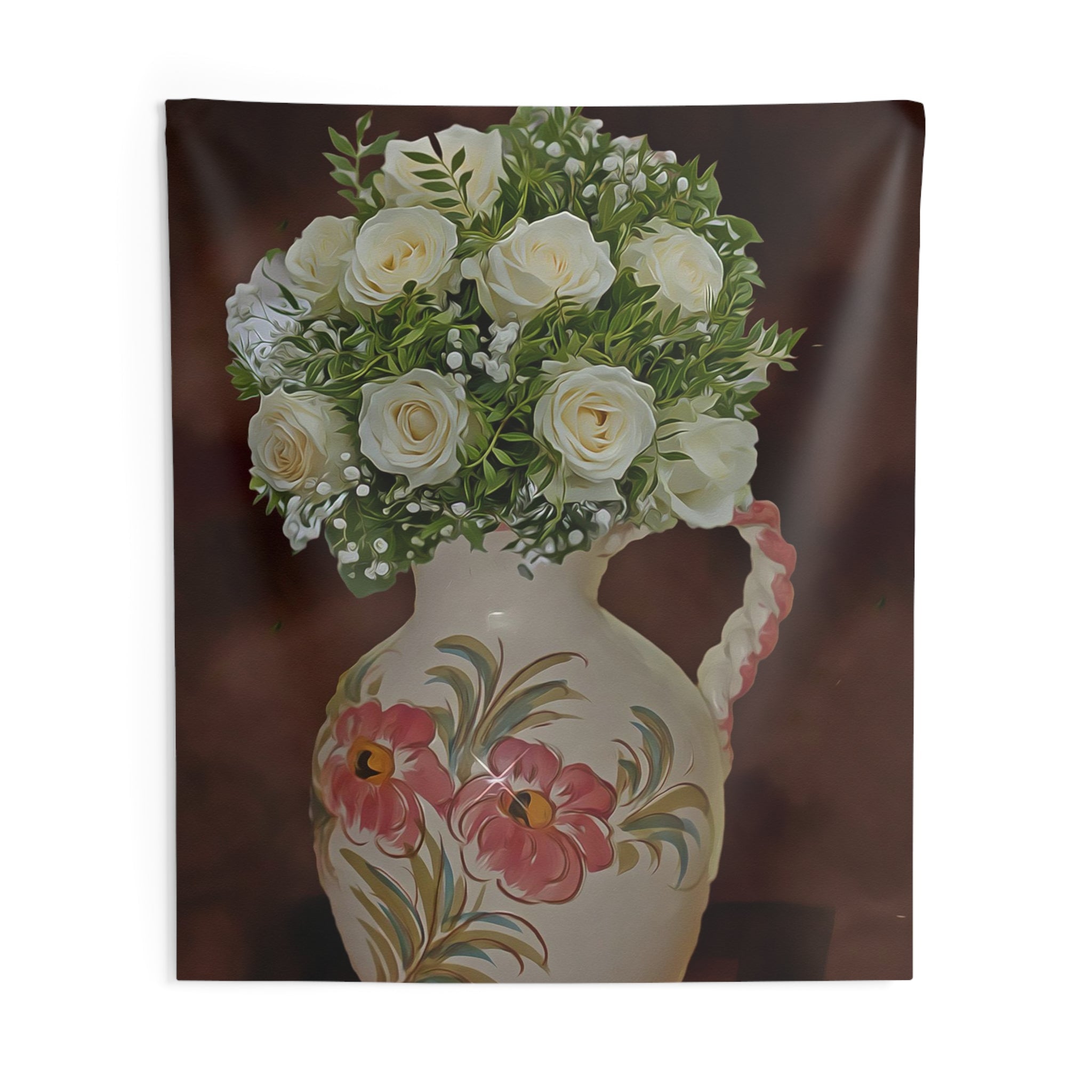 White FLower Bouquet Tapestry-3