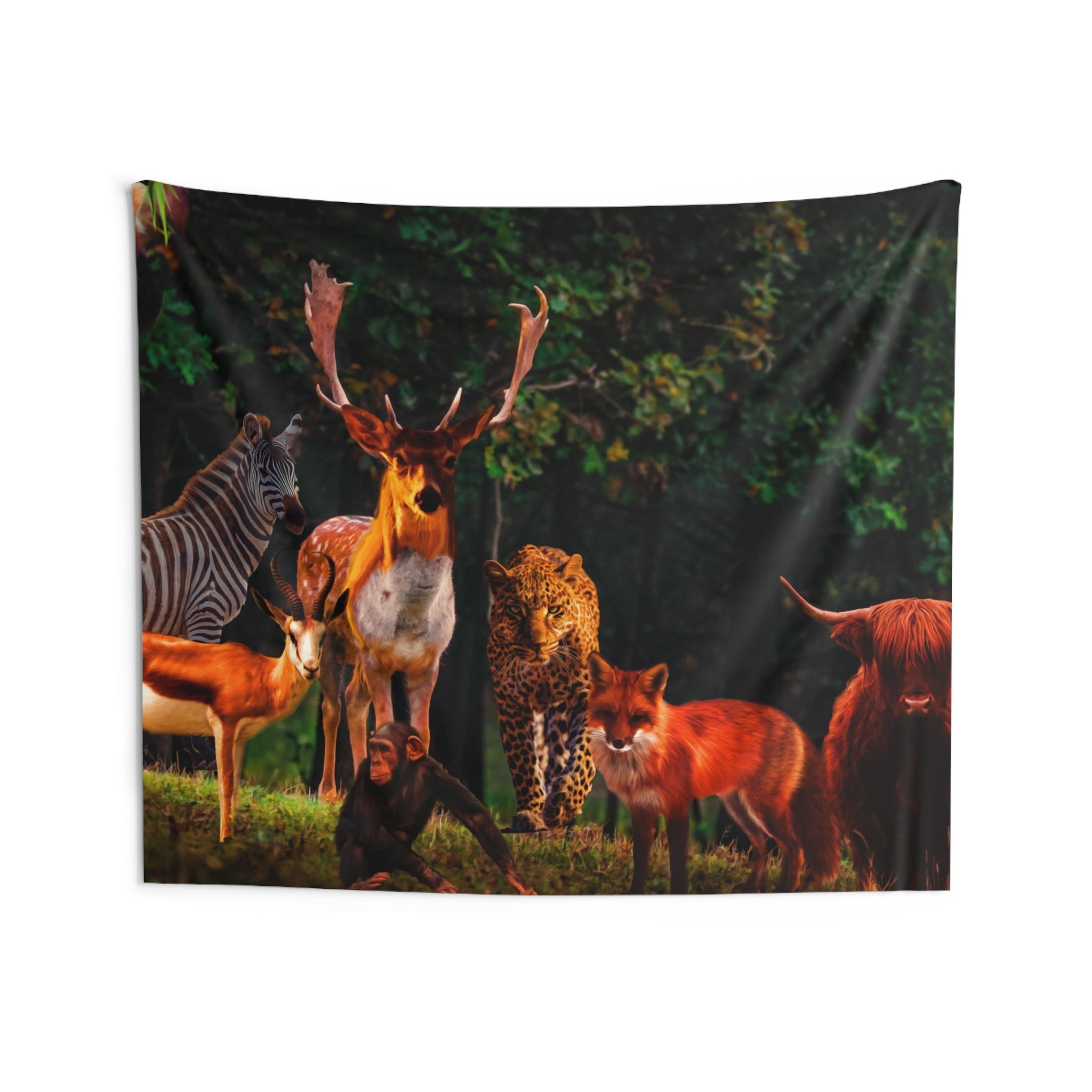 Brown Animal Group Tapestry-3