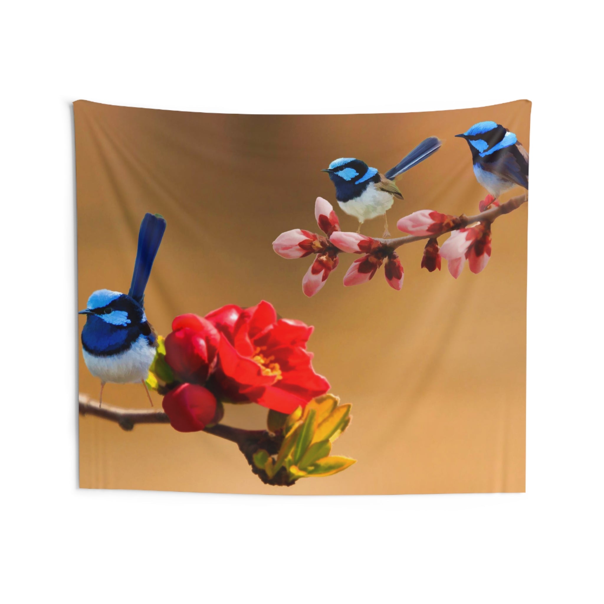 Blue Bird Sparrow Tapestry-3