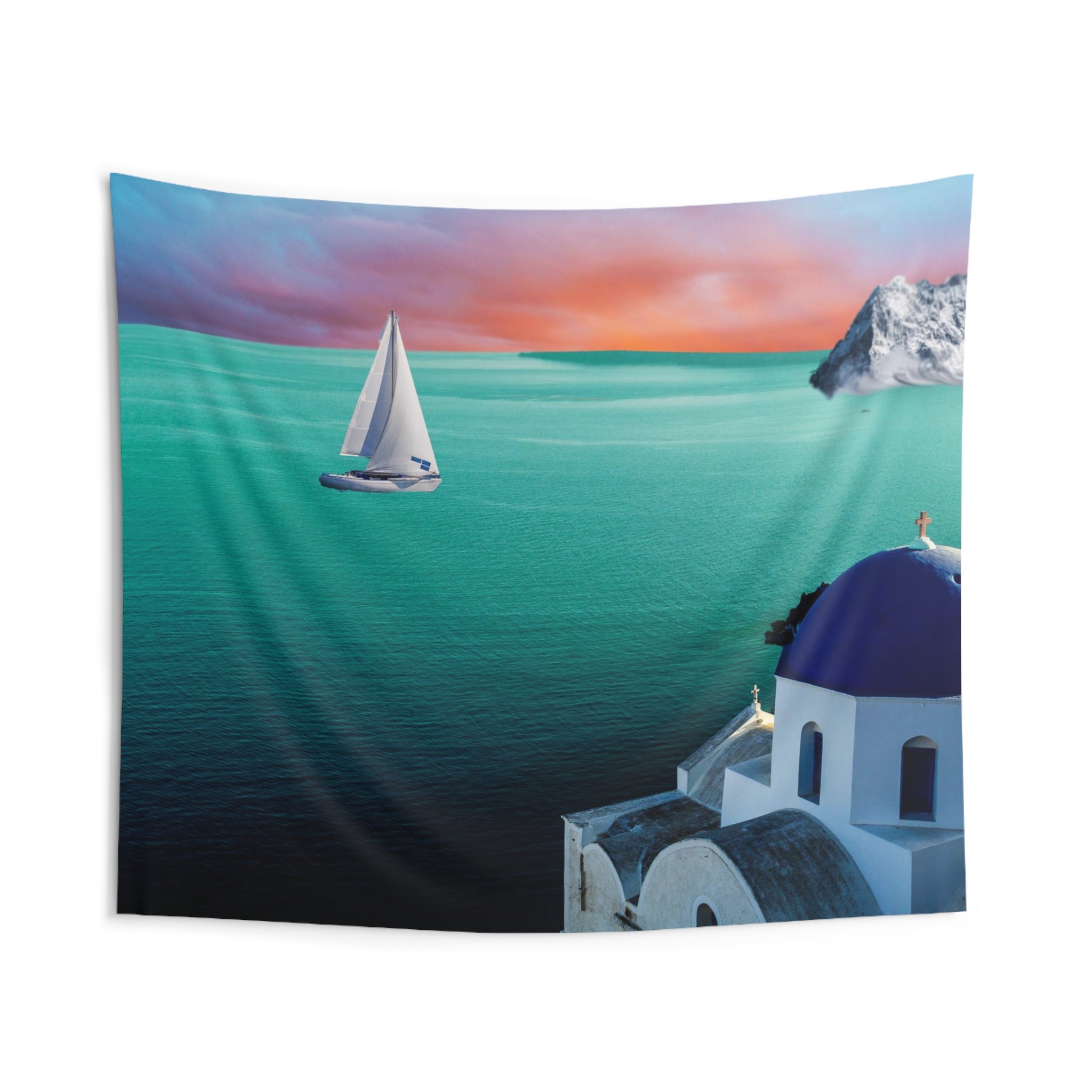 Santorini Greece Tapestry-1
