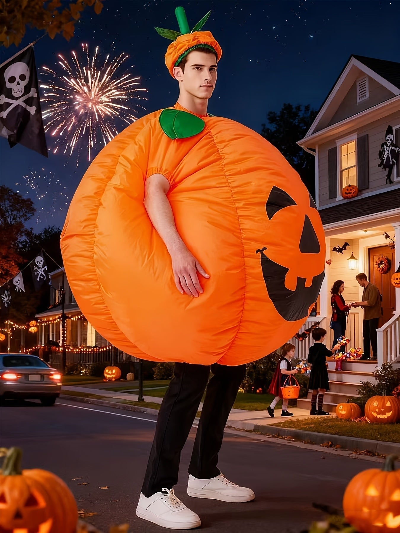 Inflatable Pumpkin Costume Adult One-Piece Suit-1