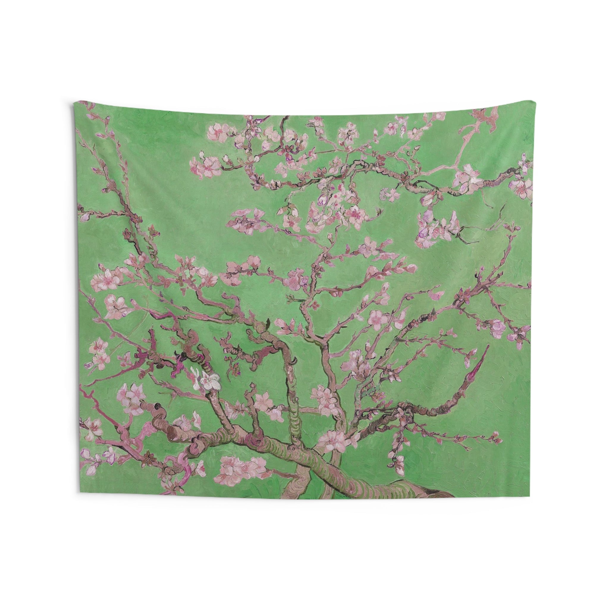 Van Gogh almond blossom Green Tapestry-3