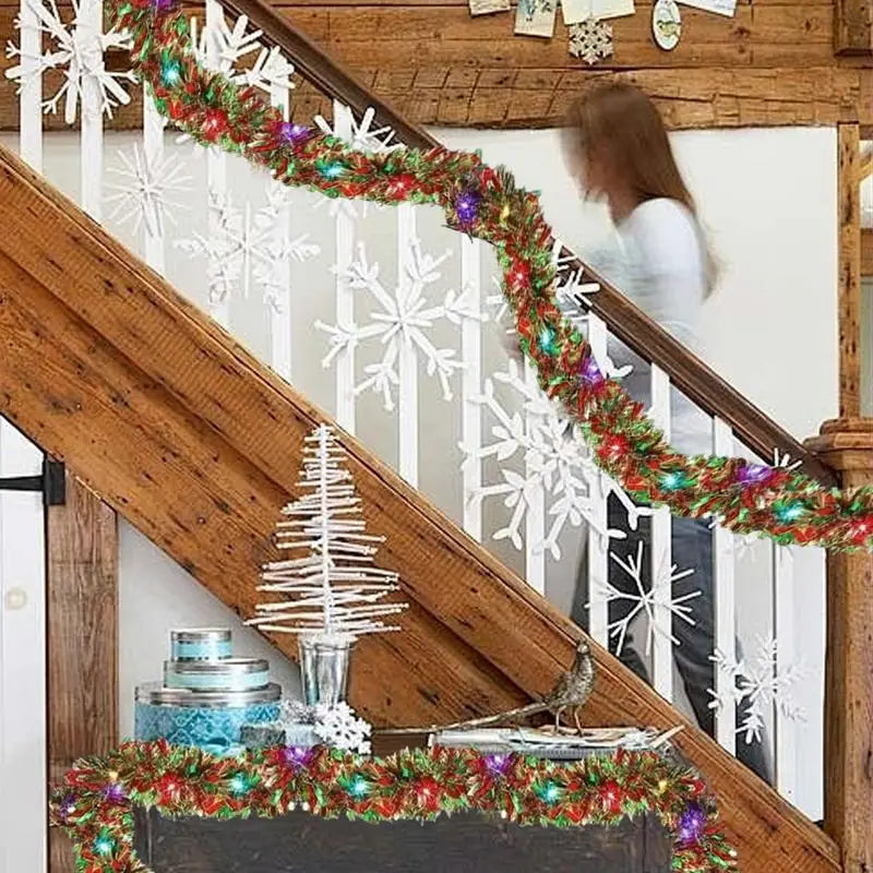 Christmas LED Tinsel Garland with Lights-3