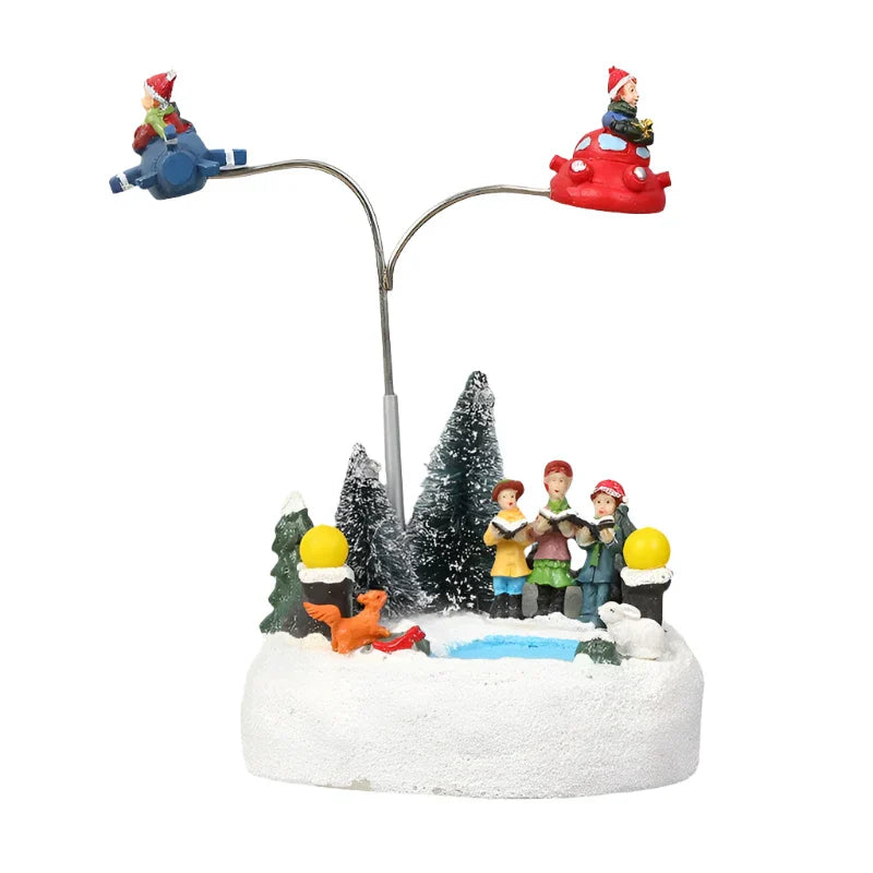 Christmas Village Scene Figurine with LED Lights-0