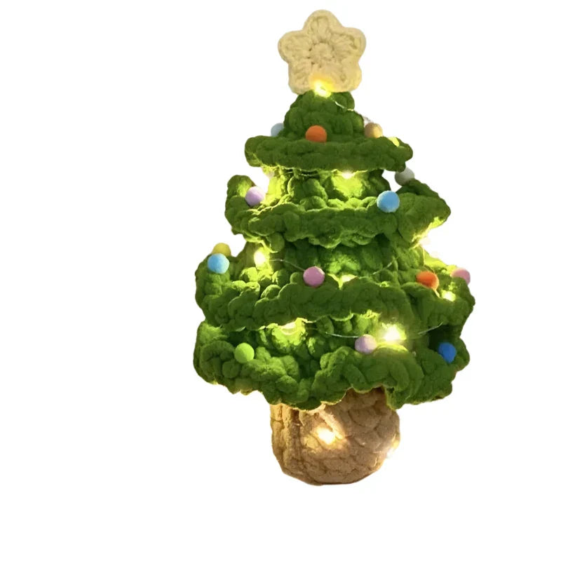Crochet Christmas Tree Knitted Desktop Ornament-0