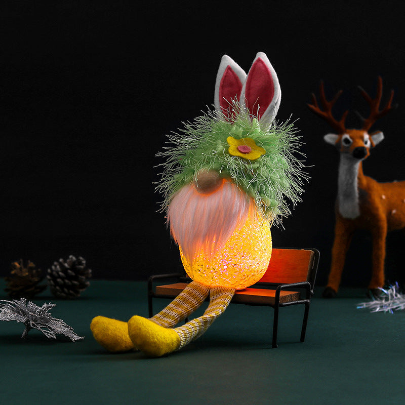 Cute Rabbit Ears Glowing Faceless Doll Decoration-4