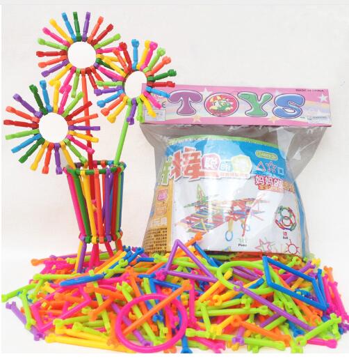 DIY Smart Stick Plastic Blocks- 256pcs Educational Building Set-0