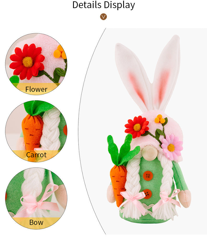Easter Faceless Gnome Rabbit Doll-1