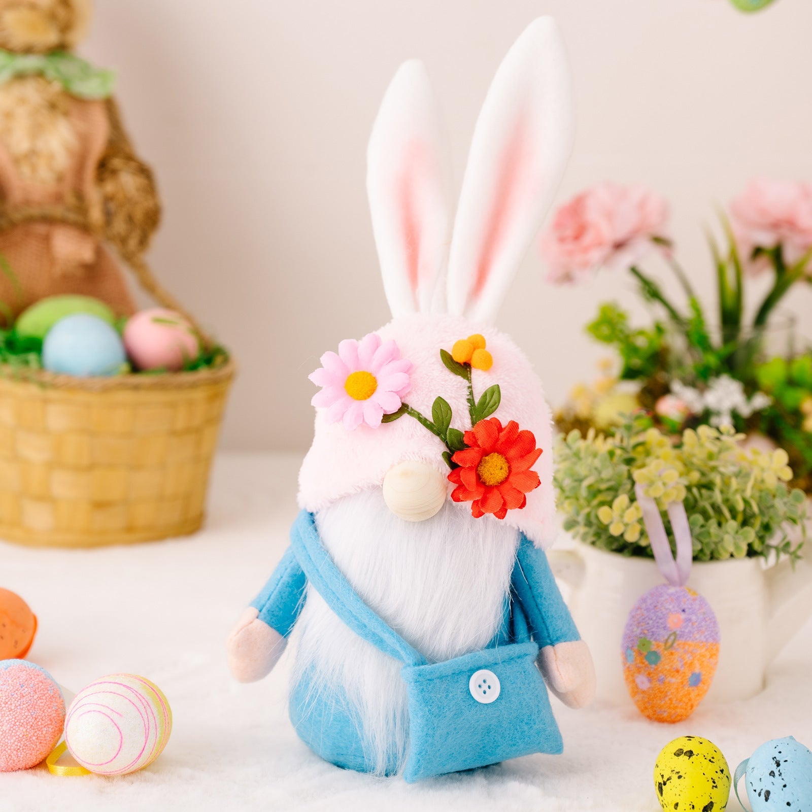 Easter Faceless Gnome Rabbit Doll-2