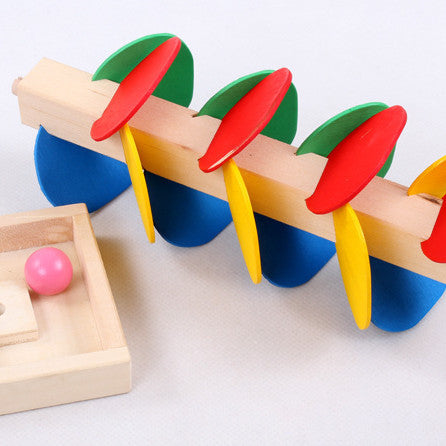 Educational Wooden Leaf Tower Ball Construction Set-0