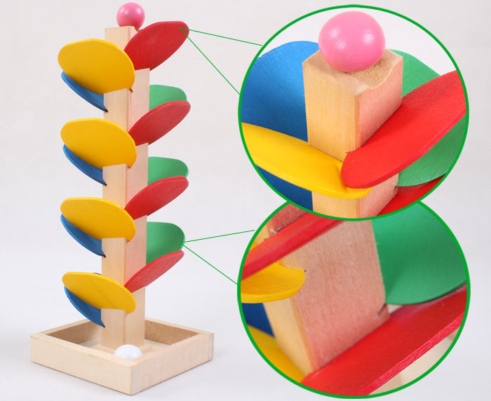 Educational Wooden Leaf Tower Ball Construction Set-4