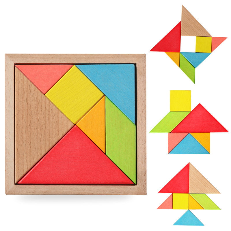 Educational Wooden Tangram Puzzle for Infants-0
