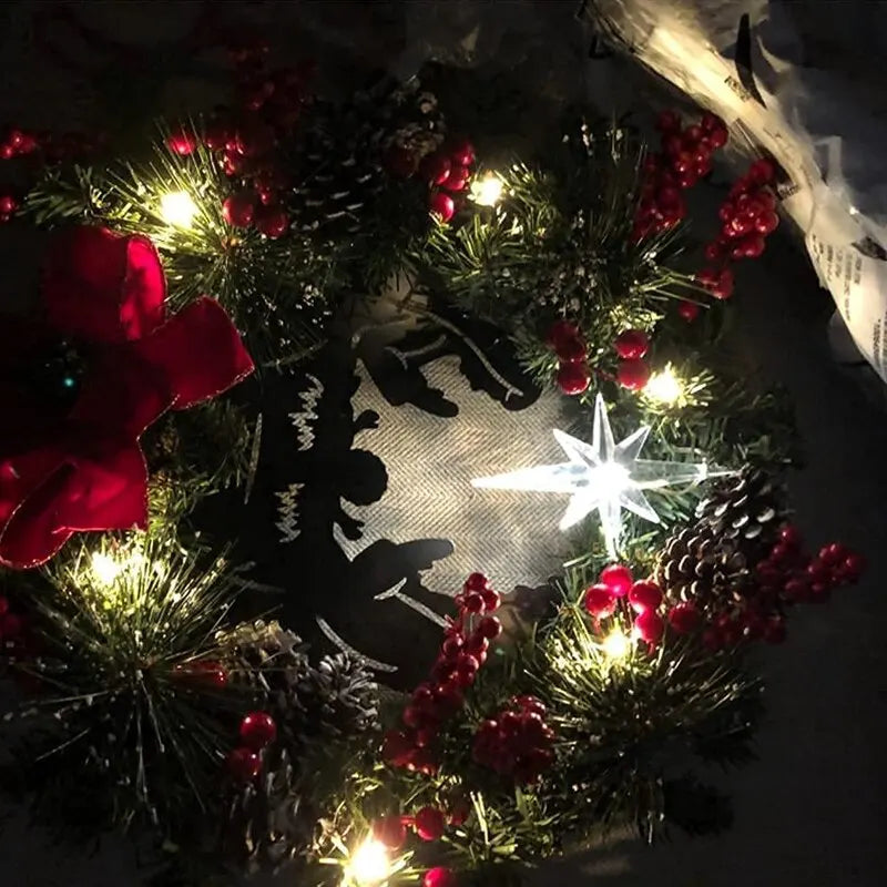 Champagne Gold Christmas Wreath with Lights-4