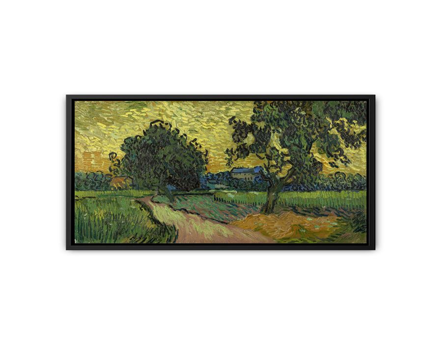 Landscape At Twilight By Van Gogh Canvas Print-2