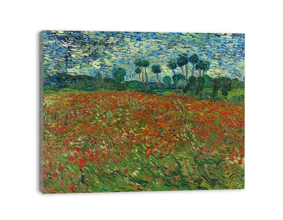 Poppy Field By Vincent Van Gogh Canvas Print-1