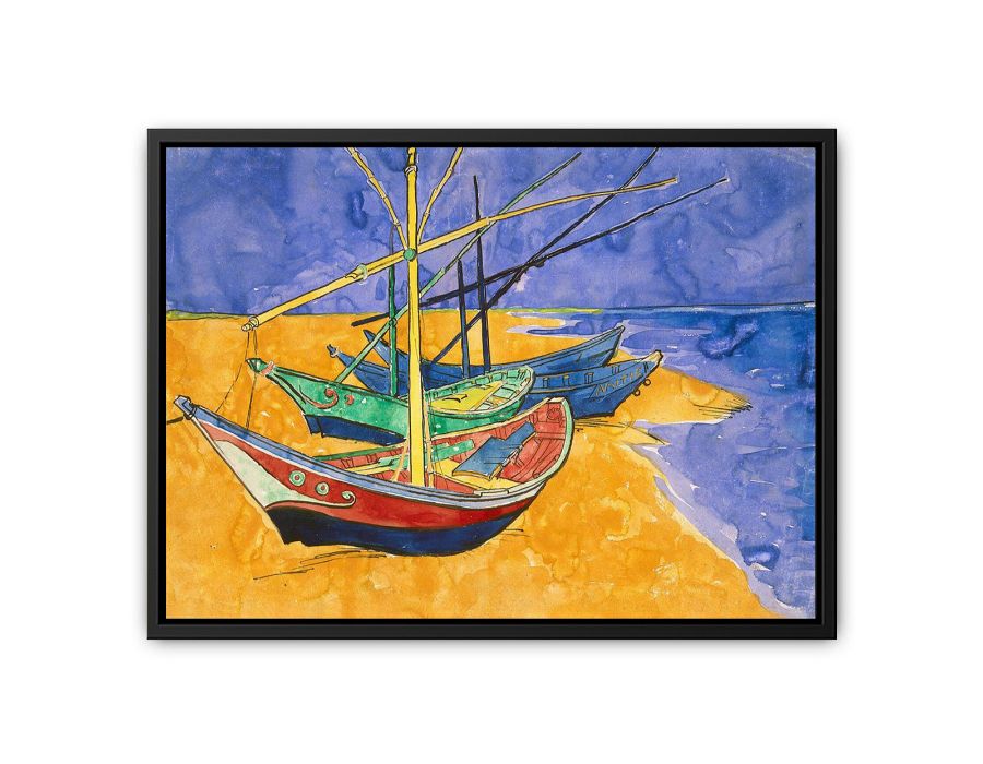 Fishing Boats By Van Gogh Canvas Print-2