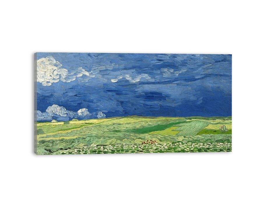 Wheatfield under thunderclouds Canvas Print-1