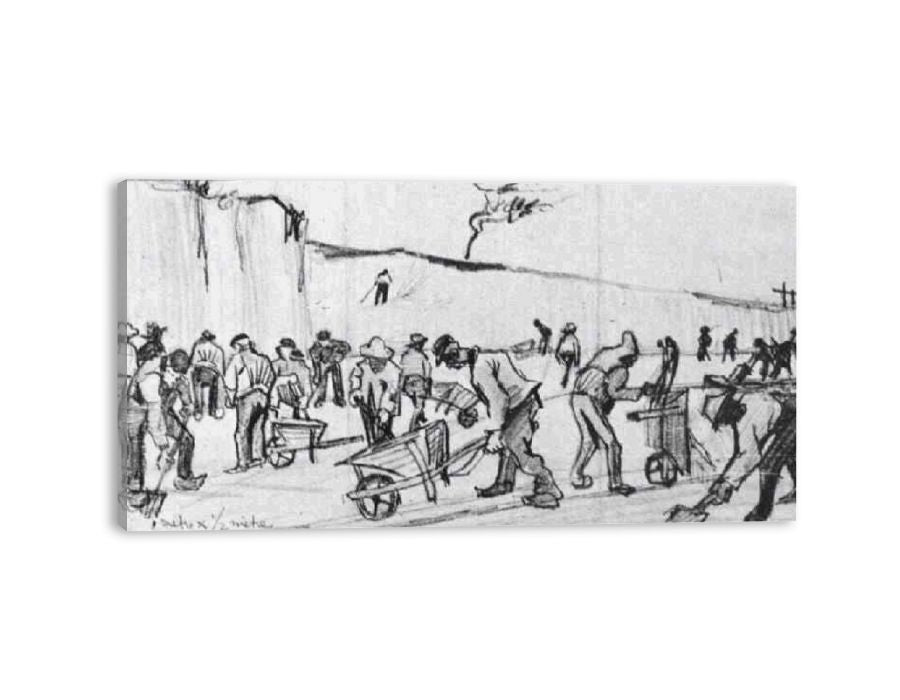 Sand Diggers in Dekkersduin near The Hague Canvas Print-1