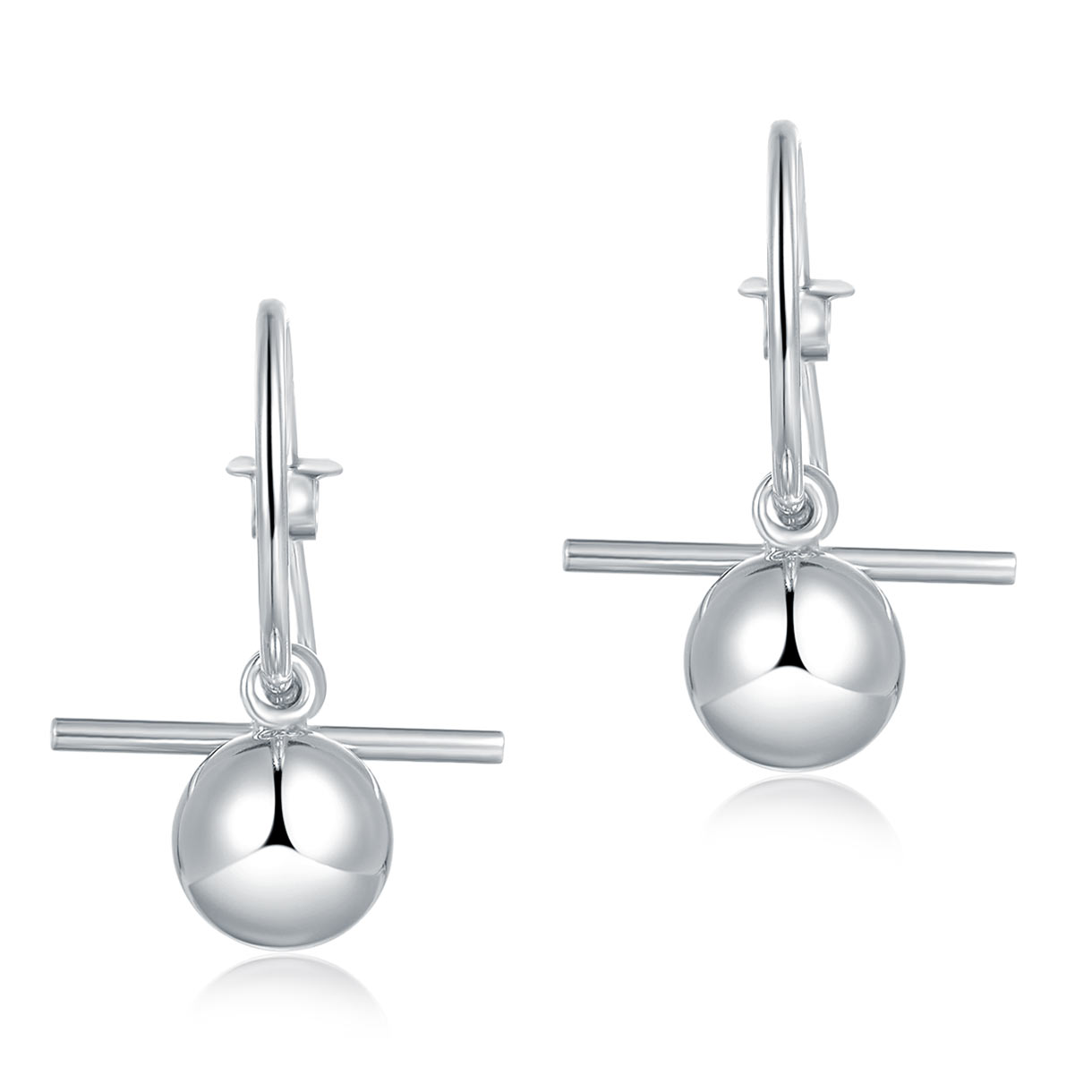 Dangle Balls Solid 925 Sterling Silver Earrings-0