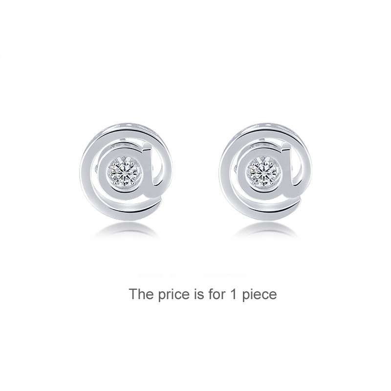 @ Stud Moissanite Diamond Dancing Stone Earring (1 Piece) Unisex 925 Sterling Silver MFE8190-0
