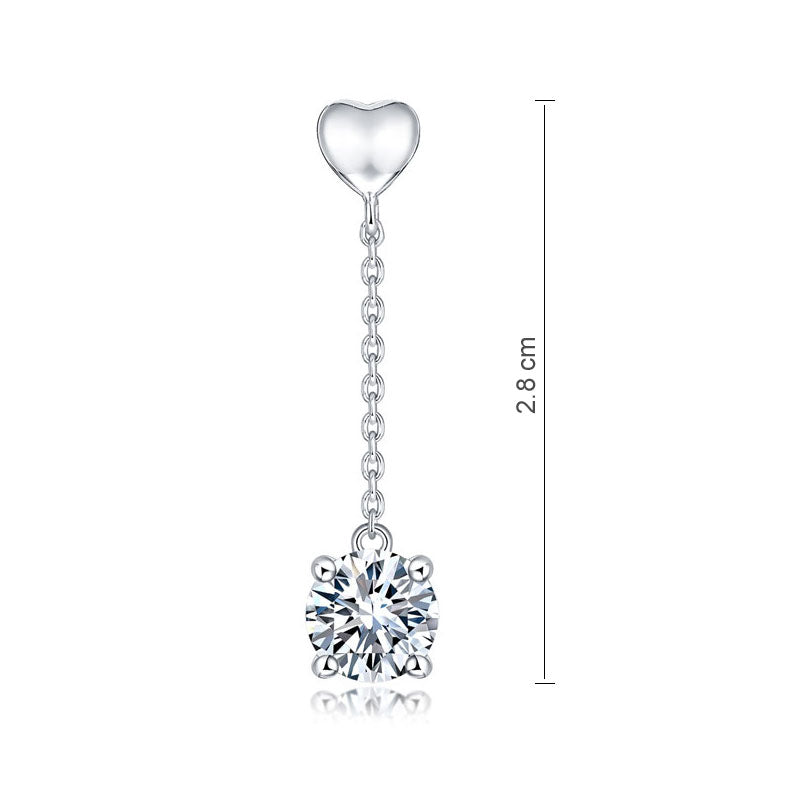 1 Carat Moissanite Diamond Dangle Earrings 925 Sterling Silver MFE8208-4