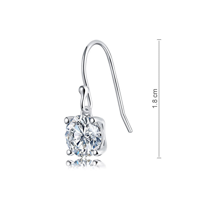 1 Carat Moissanite Diamond Hook Drop Earrings 925 Sterling Silver MFE8209-4