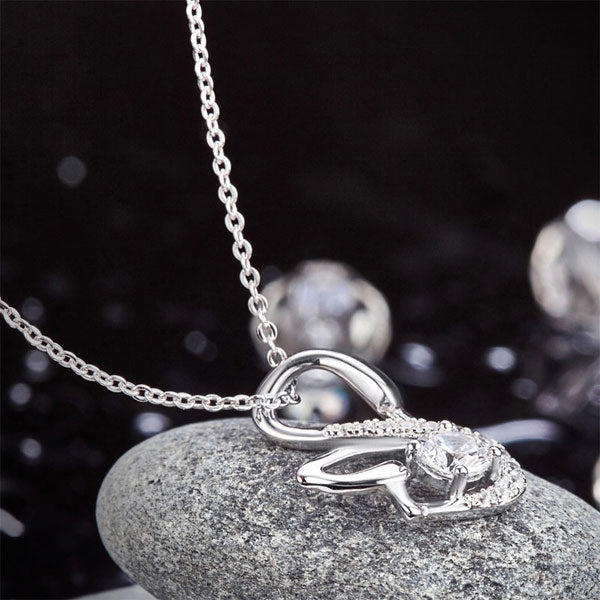Swan Pendant Necklace 925 Sterling Silver Jewelry Created Diamond XFN8061-4