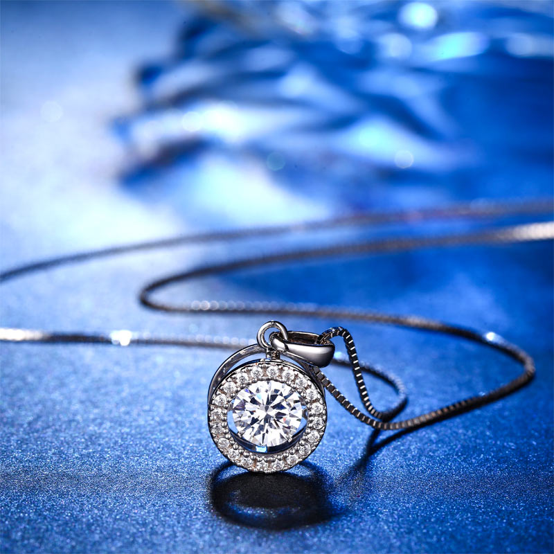 Dancing Stone Pendant Necklace 925 Sterling Silver XFN8099-1