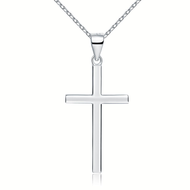 Cross Pendant Necklace Solid 925 Sterling Silver XFN8114-0