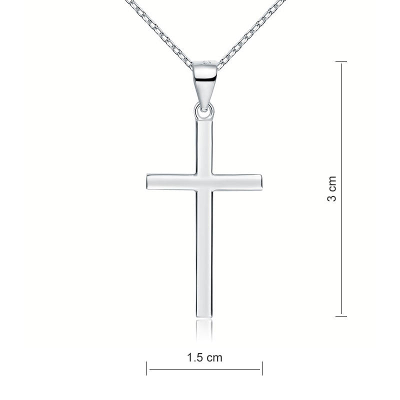 Cross Pendant Necklace Solid 925 Sterling Silver XFN8114-4