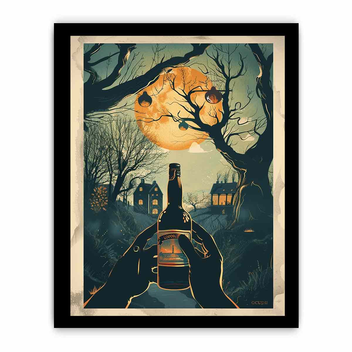 Moonlight Wine Framed Print-2