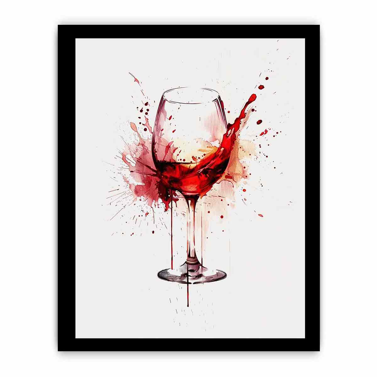 Red wine Splash Framed Print-2
