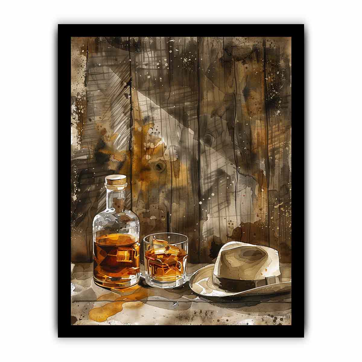 whiskey Framed Print vinatge-2