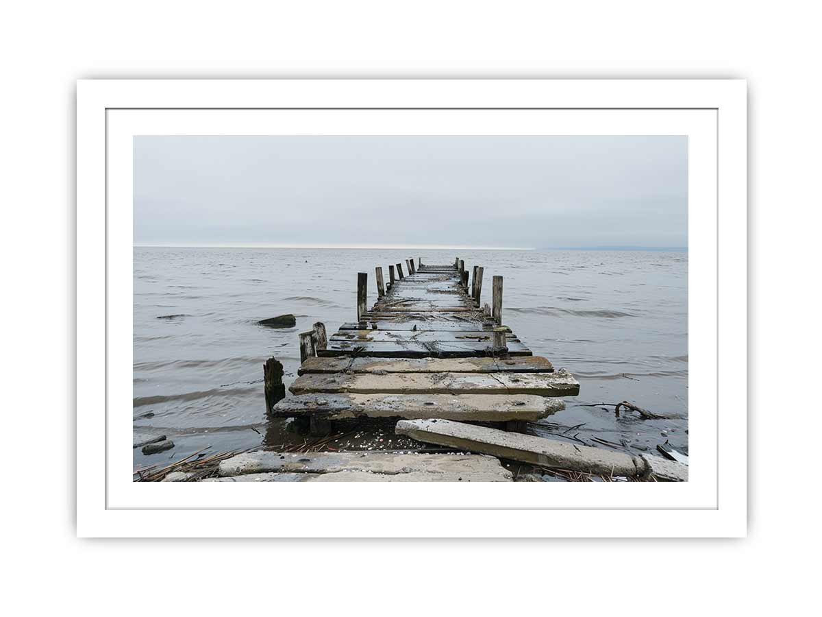 Broken Jetty Framed Print-1