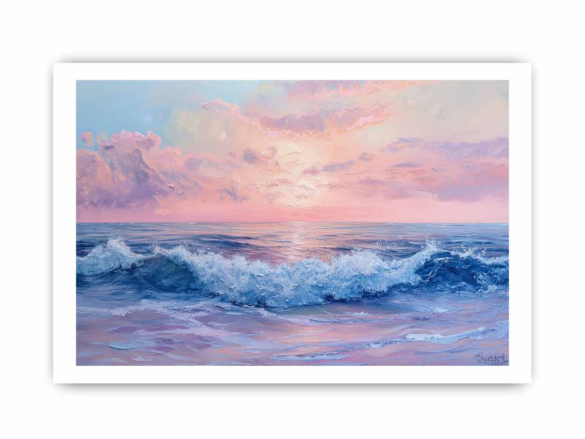 Pink Sunrise Sea Framed Print-3