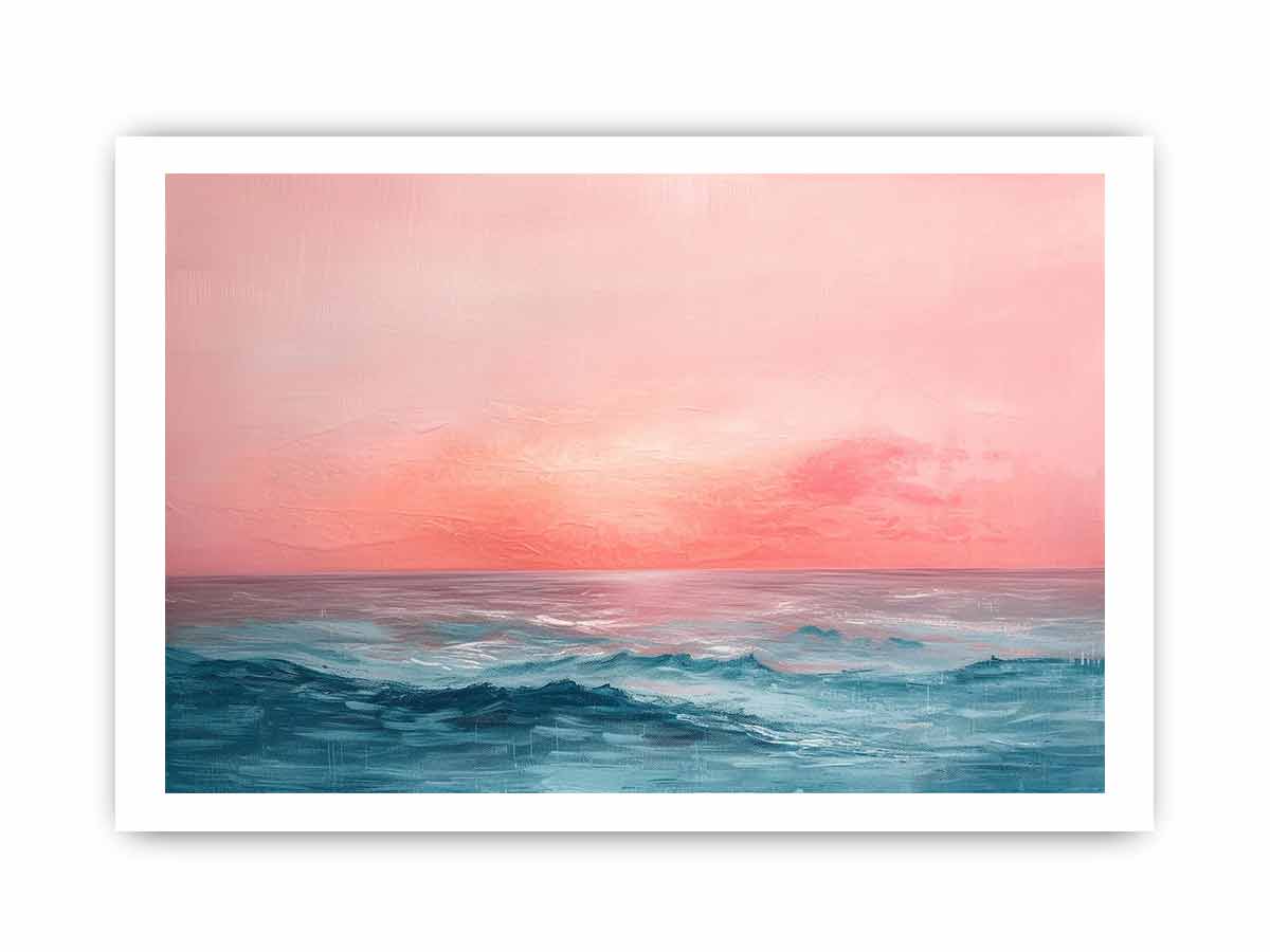 Pink Sunrise Sea- Framed Print-3