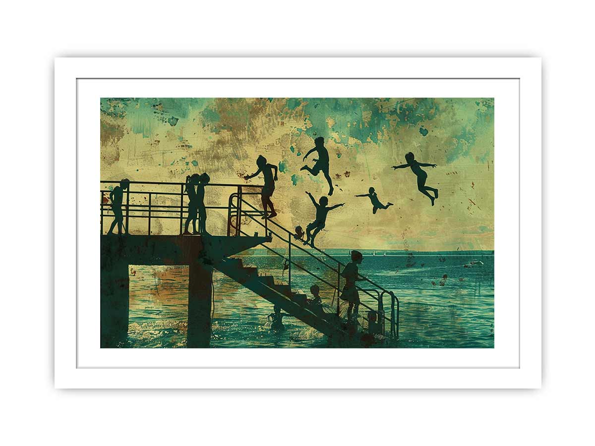 Kids Dive Art Framed Print-1