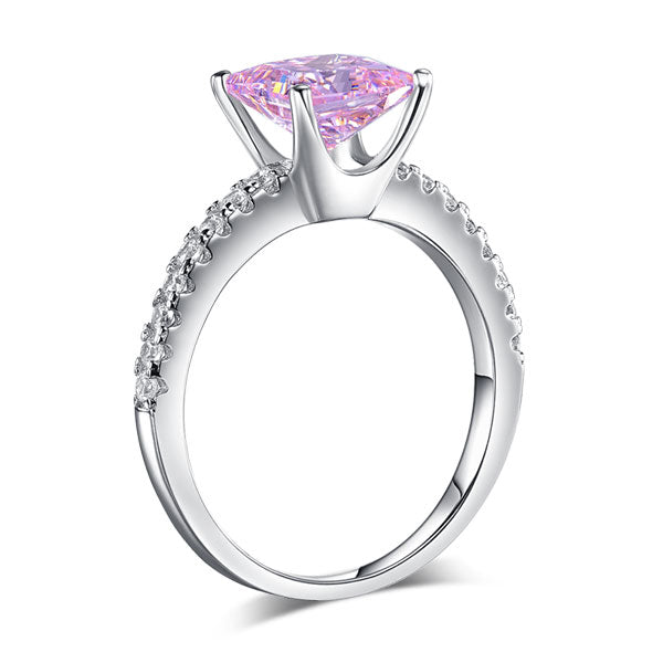 1.5 Ct Fancy Pink Created Diamond 925 Sterling Silver Wedding Ring Promise Anniversary XFR8246-2